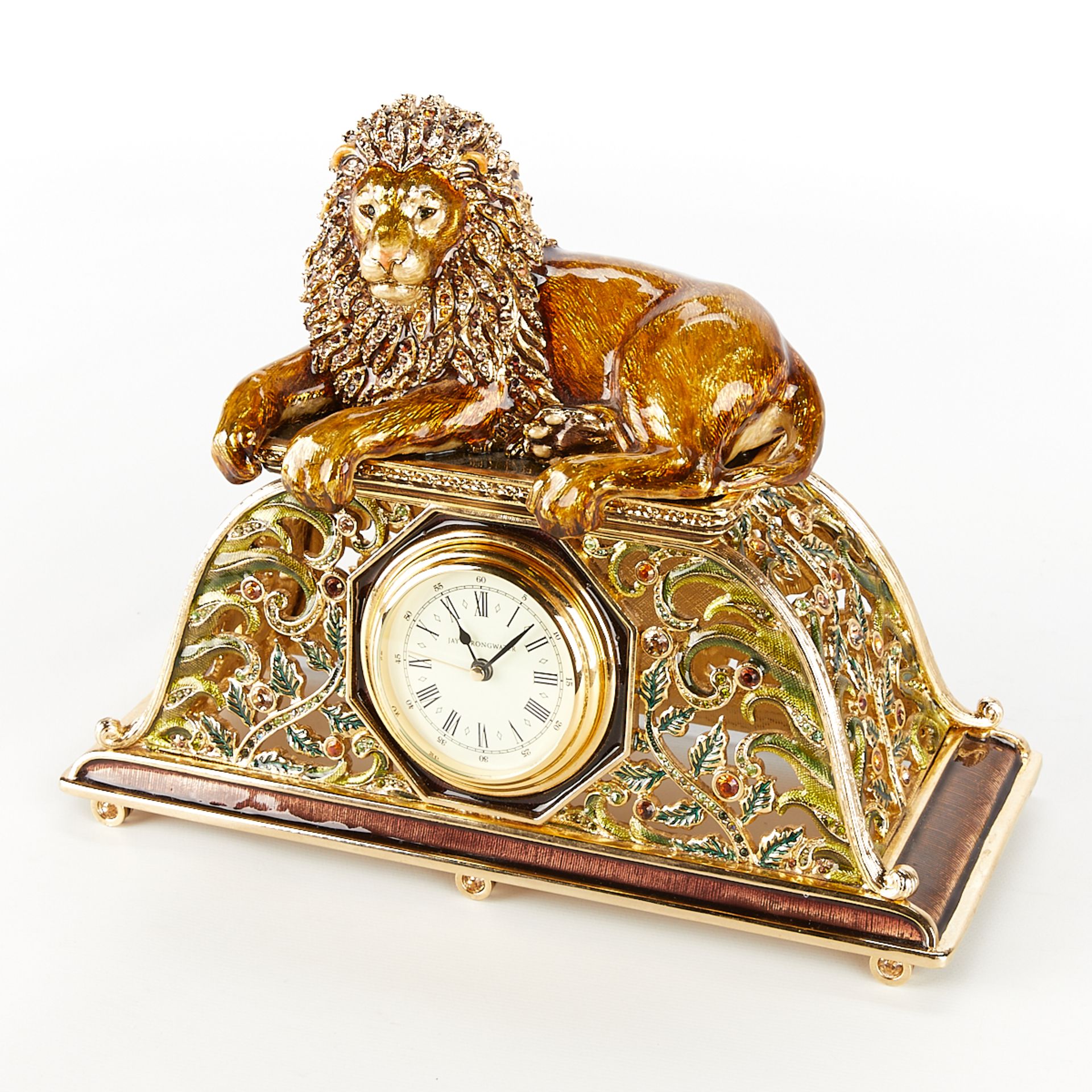 Jay Strongwater Lion Mantel Clock - Bild 9 aus 16