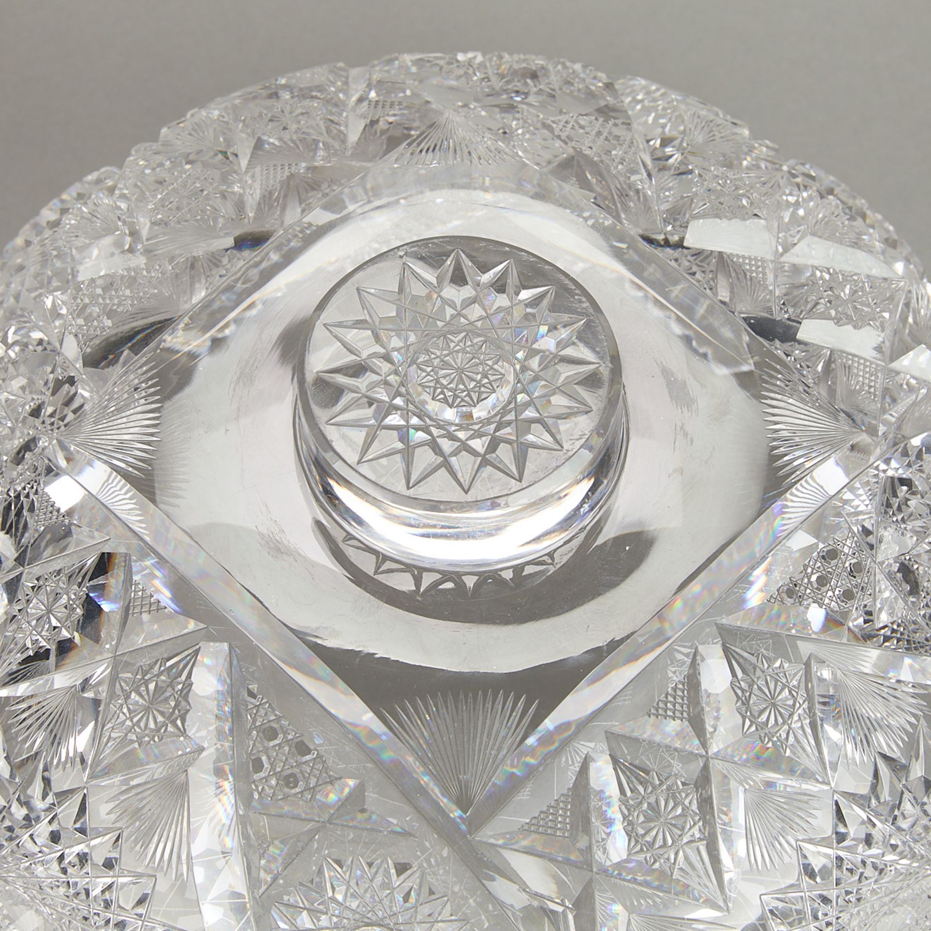 American Brilliant Cut Crystal Glass Punch Bowl - Bild 9 aus 17