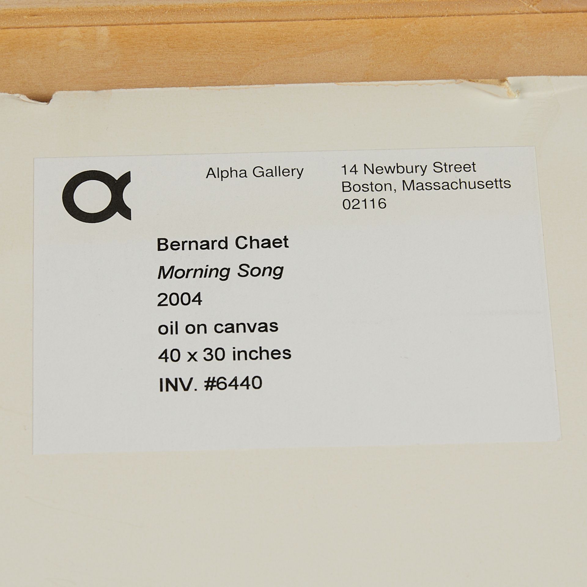 Bernard Chaet "Morning Song" Oil on Canvas 2004 - Bild 6 aus 8