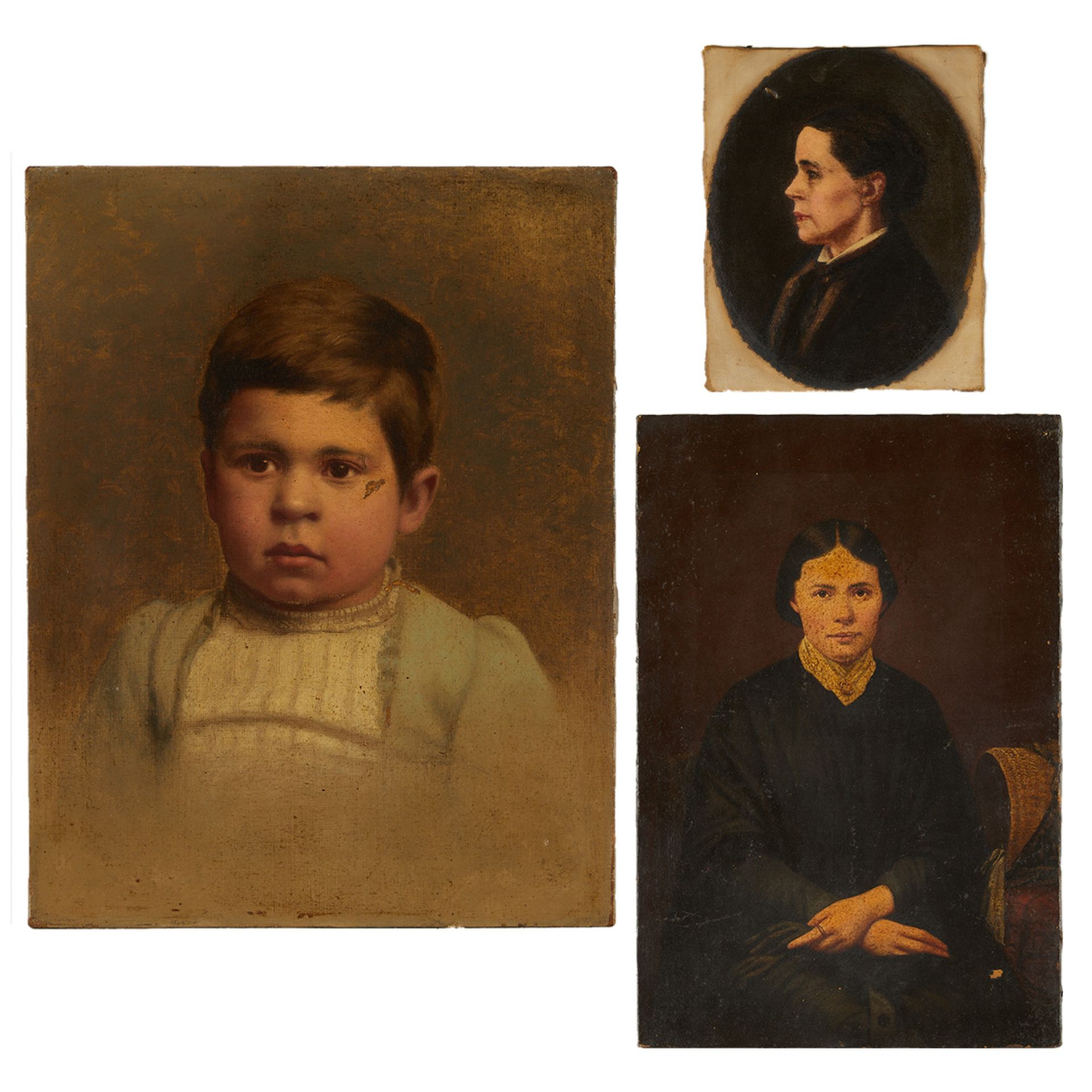 3 Barton S. Hays Oil Portrait Paintings
