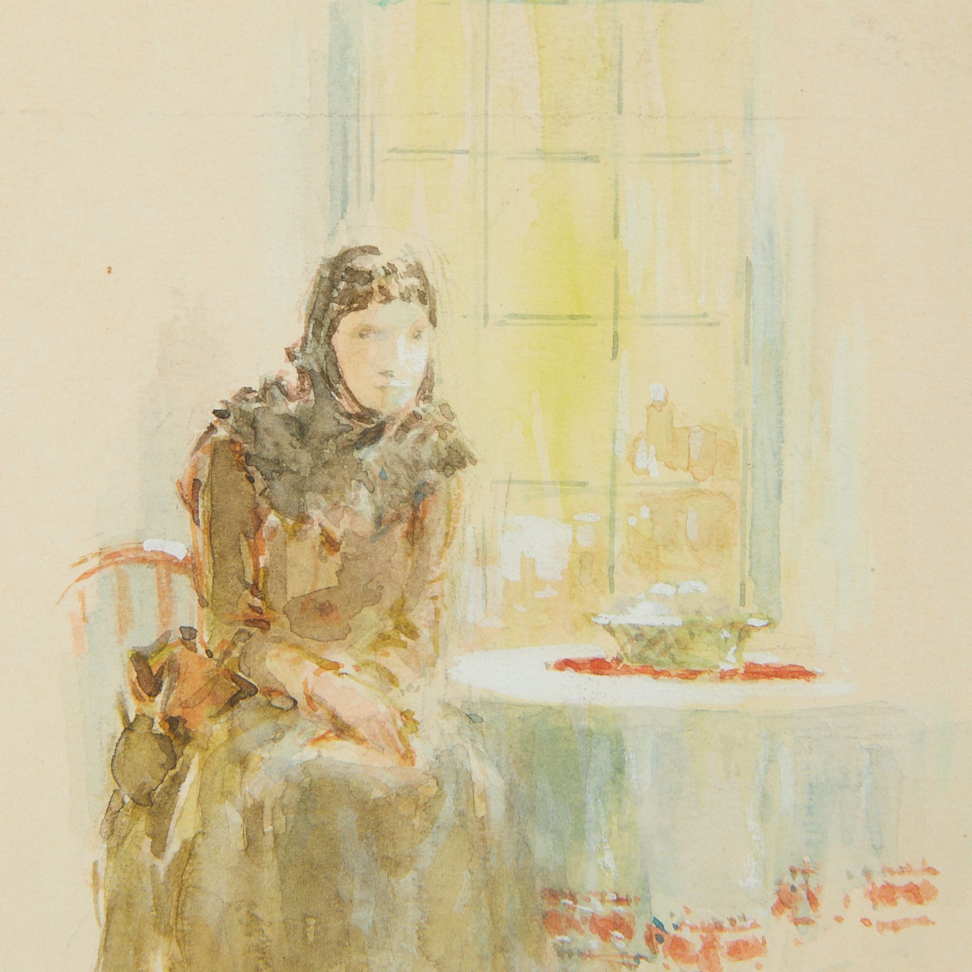 Everett Shinn Watercolor Woman ex. Vincent Price - Bild 3 aus 5
