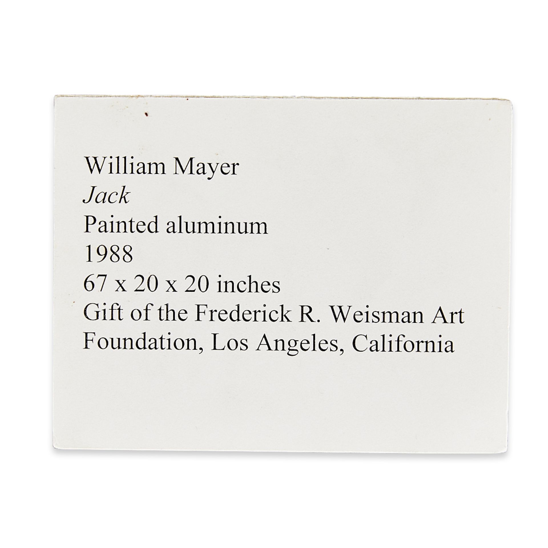 Billy Mayer "Jack" Painted Aluminum Sculpture 1988 - Bild 8 aus 12