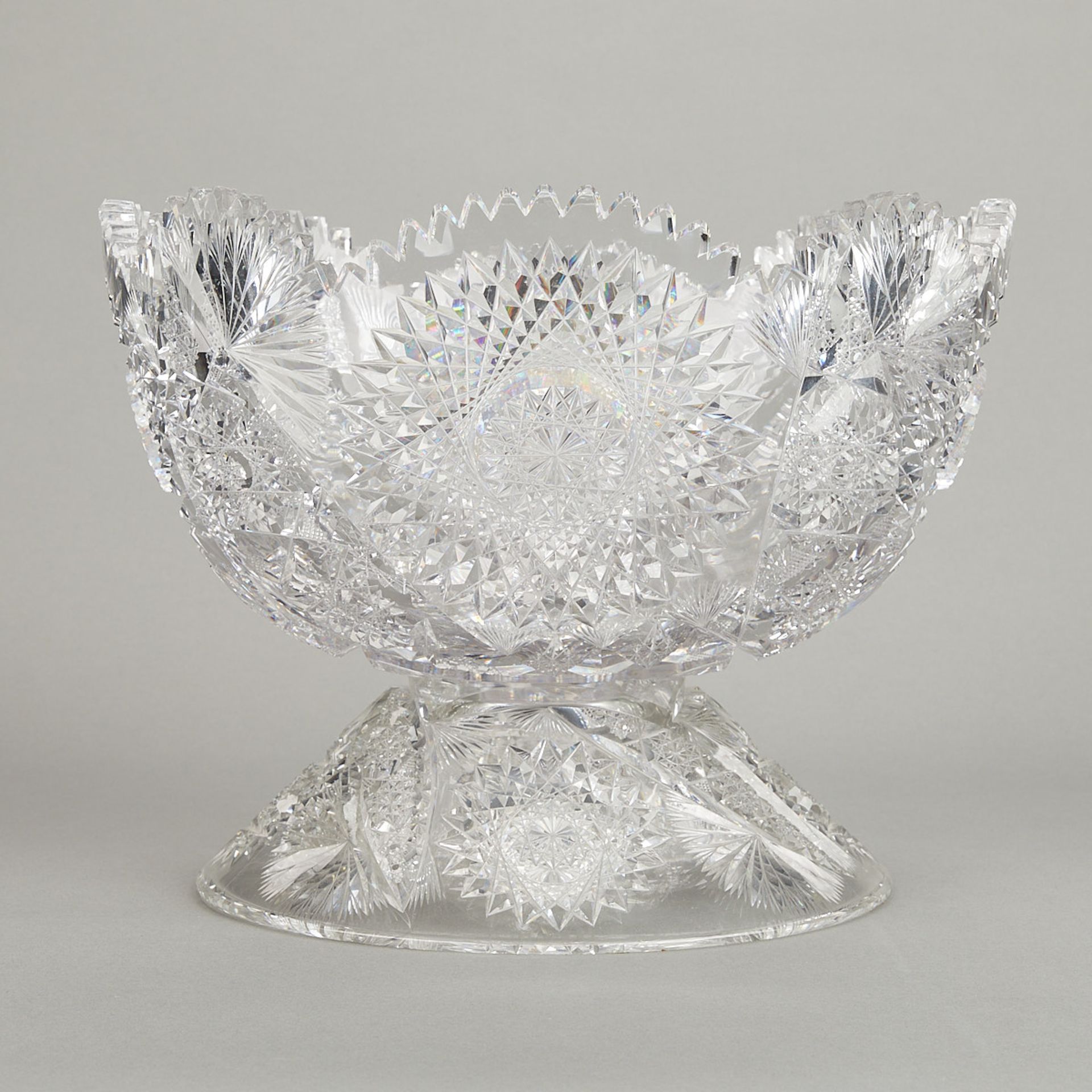 American Brilliant Cut Crystal Glass Punch Bowl - Bild 2 aus 17