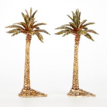 Pair Jay Strongwater Gilt Palm Trees for Nativity