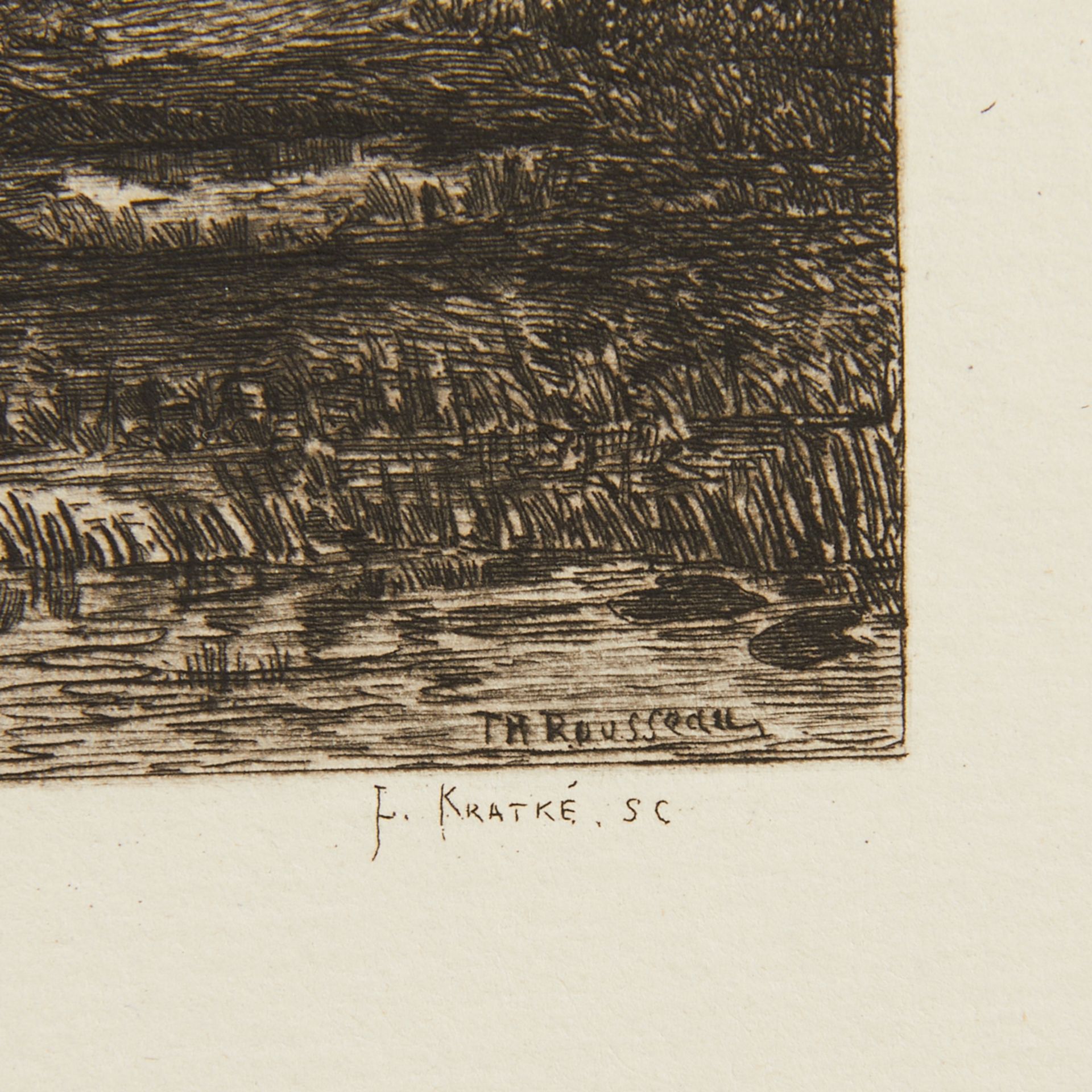 Kratke "Banks of the Oise" Etching Th. Rousseau - Bild 2 aus 6