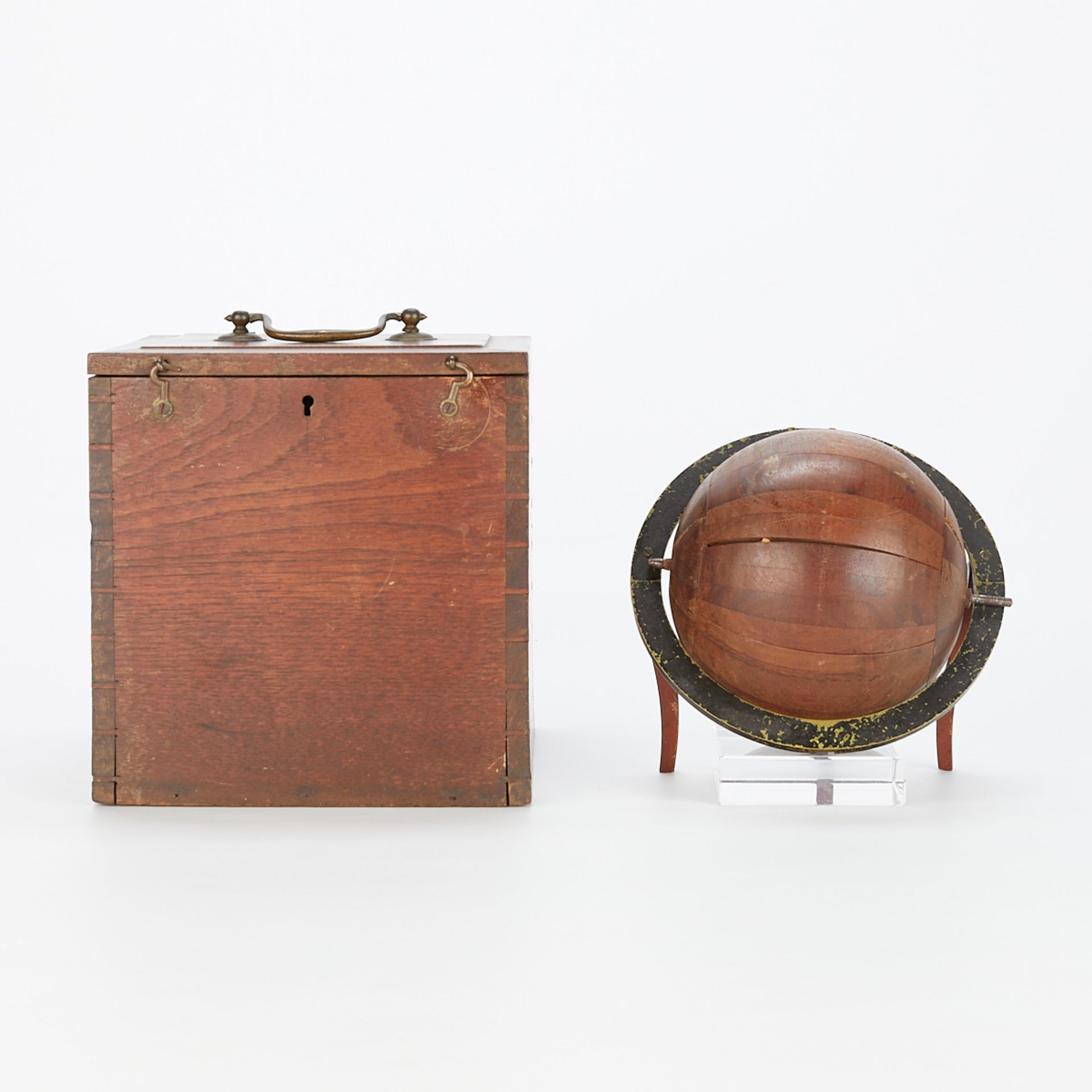 Vintage Wooden Sphere or Globe with Case - Image 3 of 15