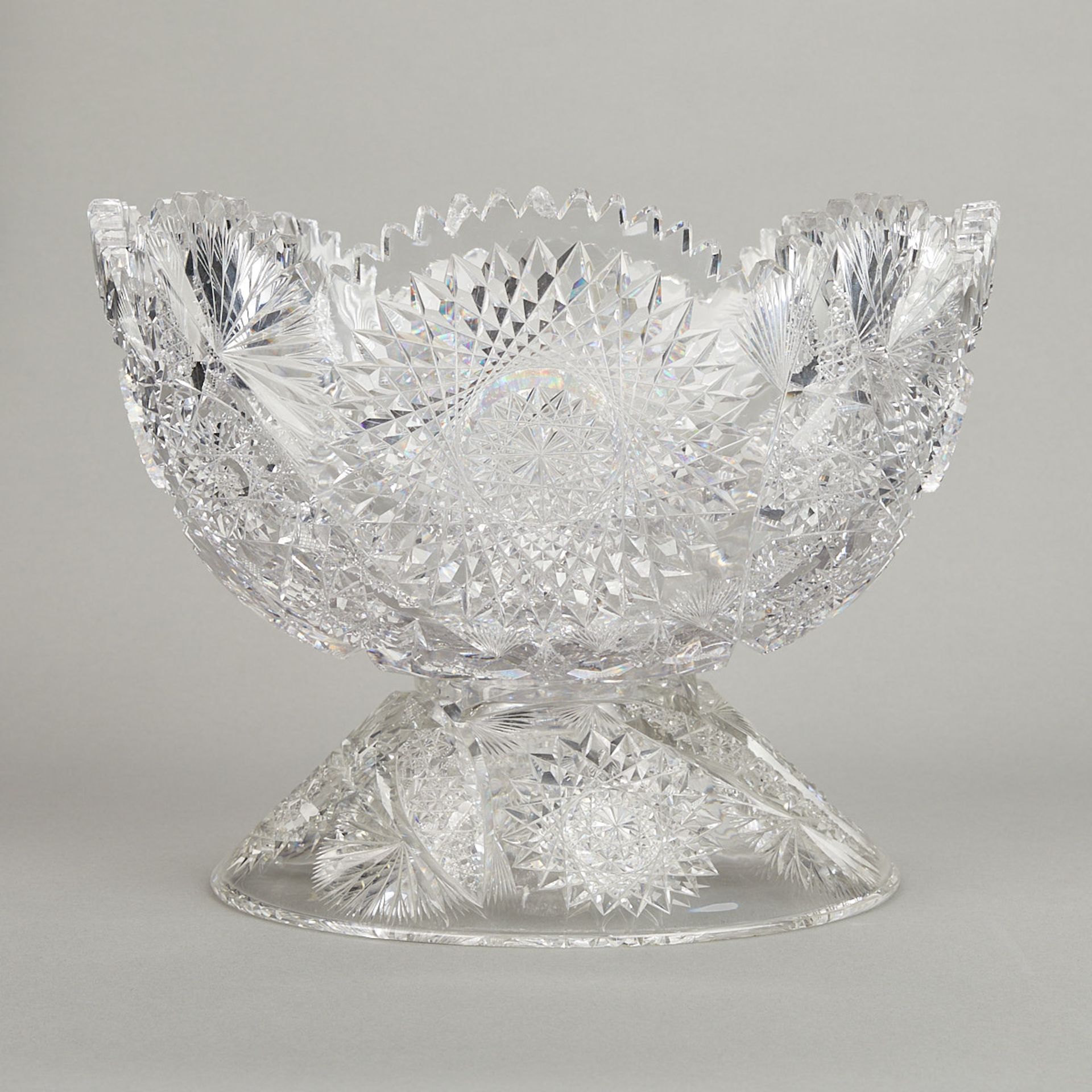 American Brilliant Cut Crystal Glass Punch Bowl - Bild 4 aus 17