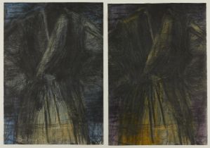 Jim Dine "Two Dark Robes" Mixed Media 1991