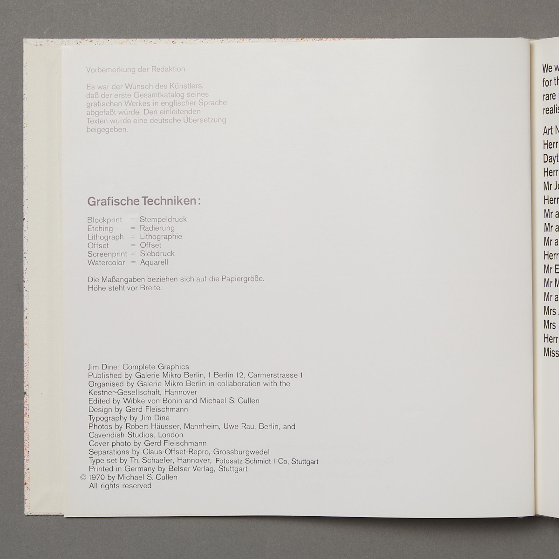 Jim Dine "Complete Graphics" Catalog w/o Prints - Bild 2 aus 10