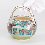 Moorcroft Claremont Toadstool Basket w/ Sterling