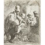 Rembrandt "Strolling Musicians" Etching 1635