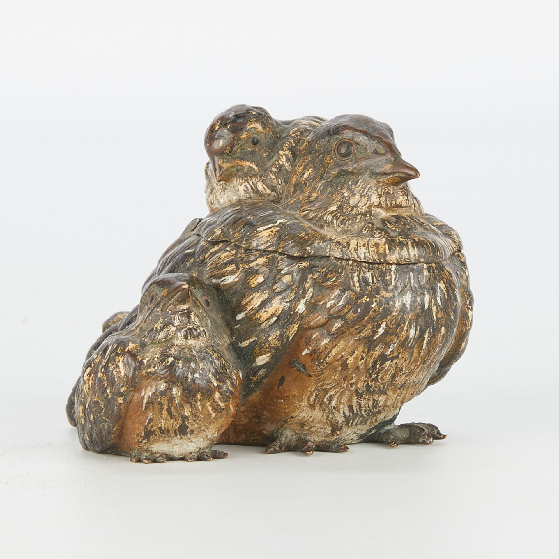 Geschutzt Franz Bergman Bronze Birds Inkwell - Bild 3 aus 10