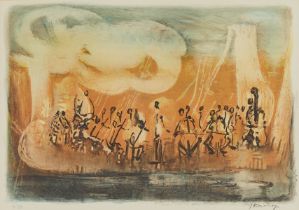 Joseph Kossonogi "Orchestra" Lithograph ca. 1970