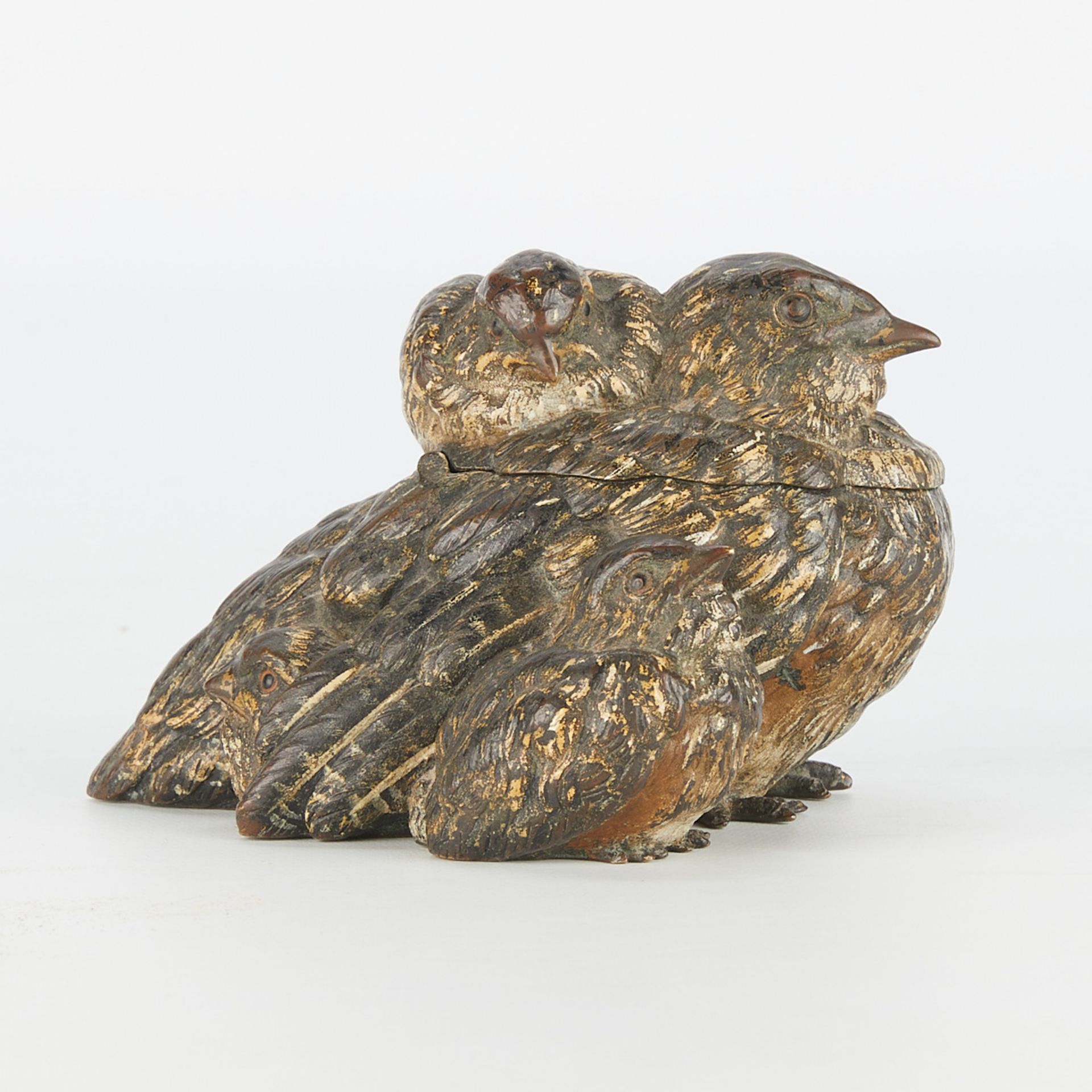 Geschutzt Franz Bergman Bronze Birds Inkwell - Bild 6 aus 10