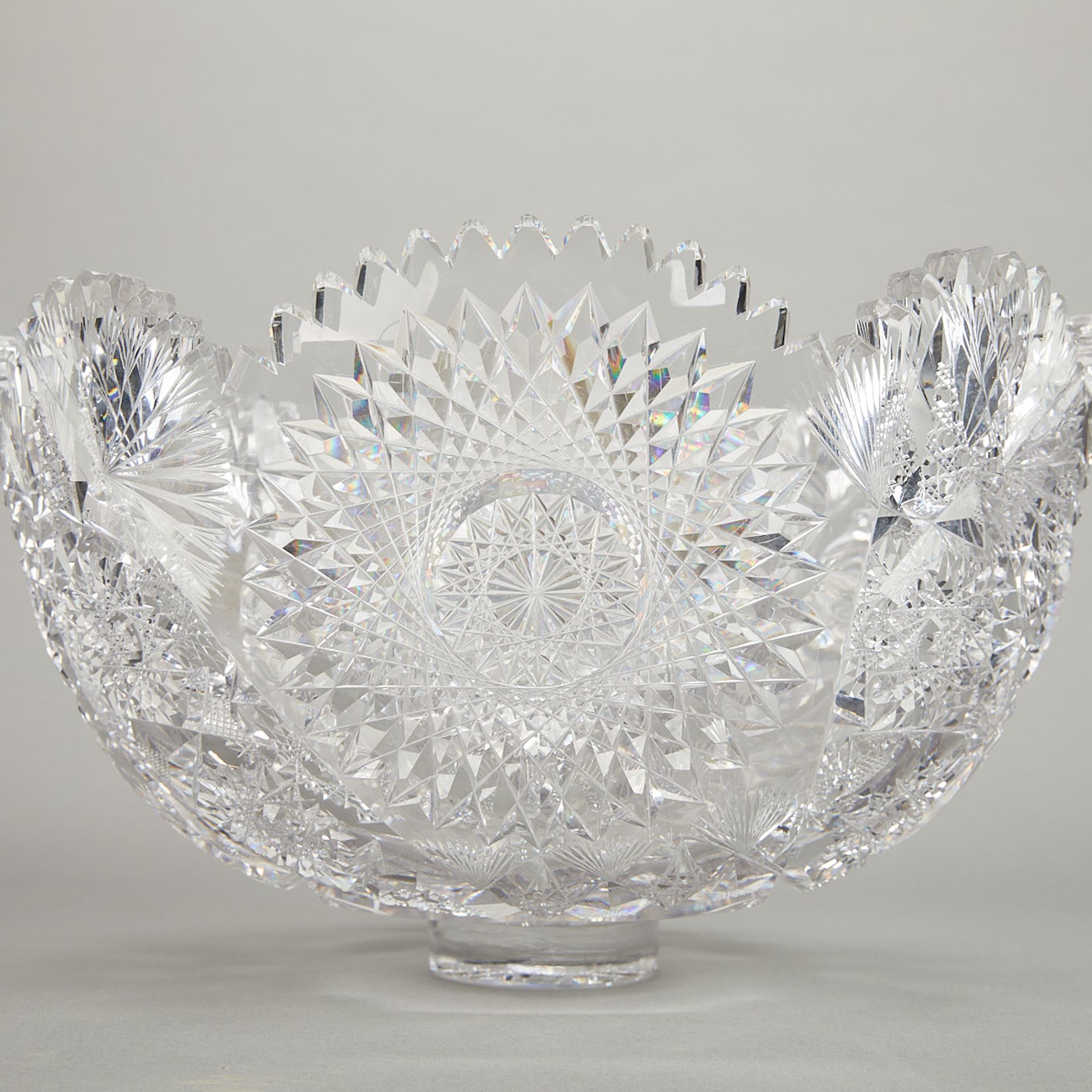 American Brilliant Cut Crystal Glass Punch Bowl - Bild 11 aus 17