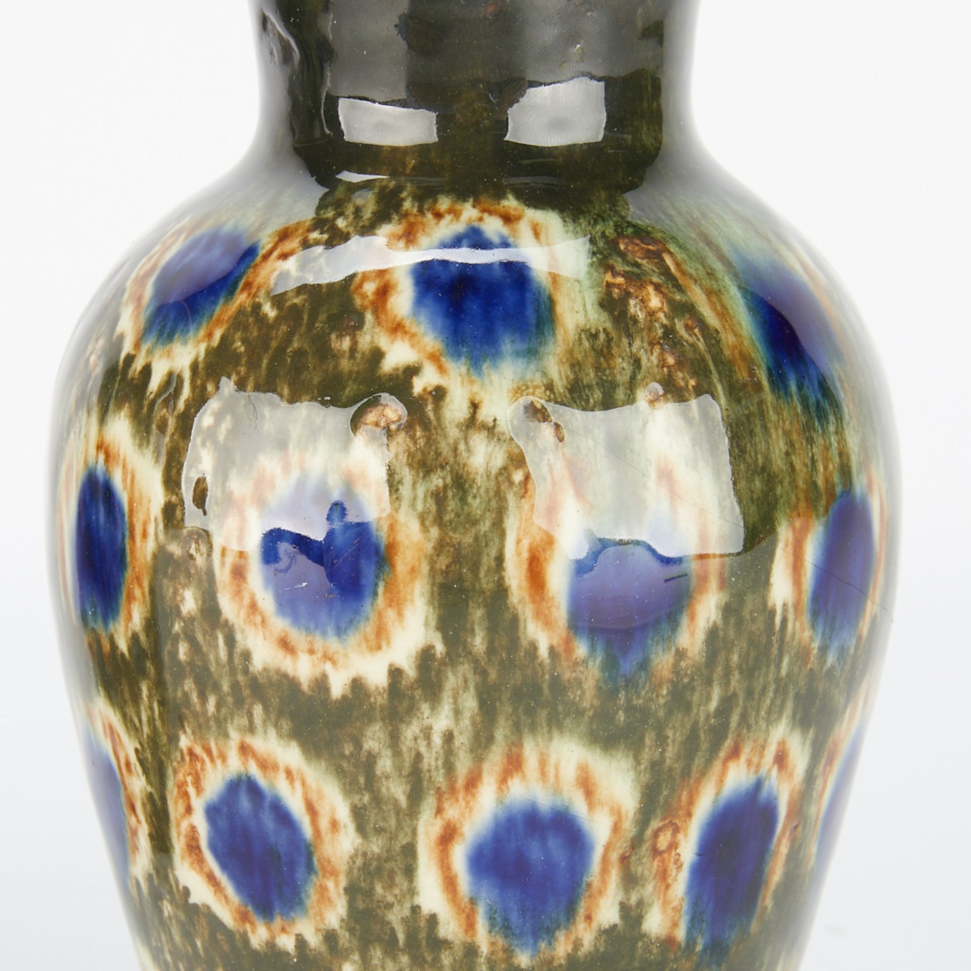 2 Attrib. F. Festersen Jugenstil Peacock Vases - Image 9 of 9