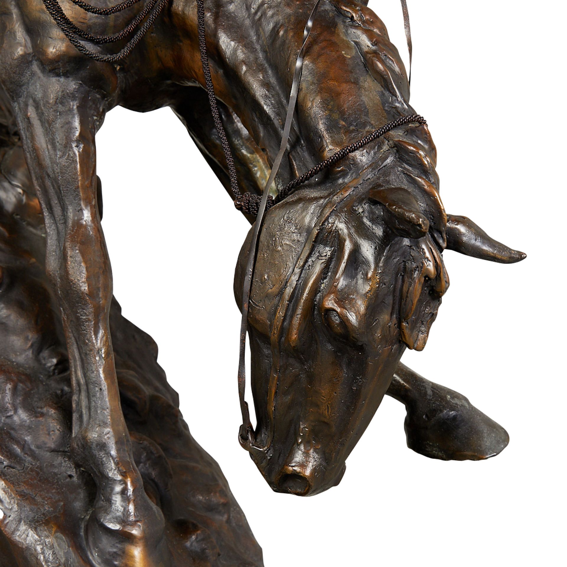 Large After Remington Descending Horse Bronze - Bild 9 aus 12