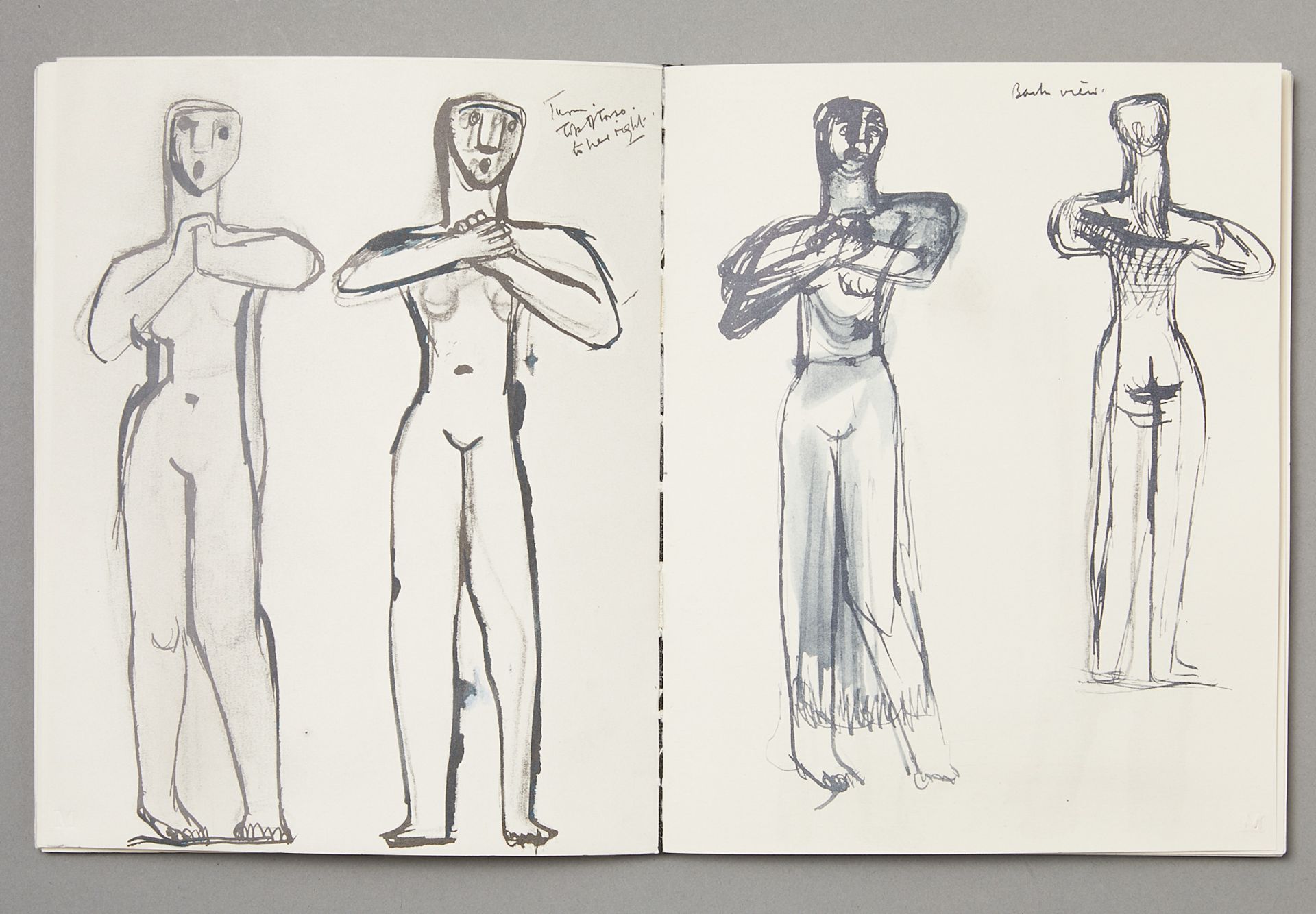 Henry Moore West Wind Relief Sketchbooks & Print - Bild 9 aus 19