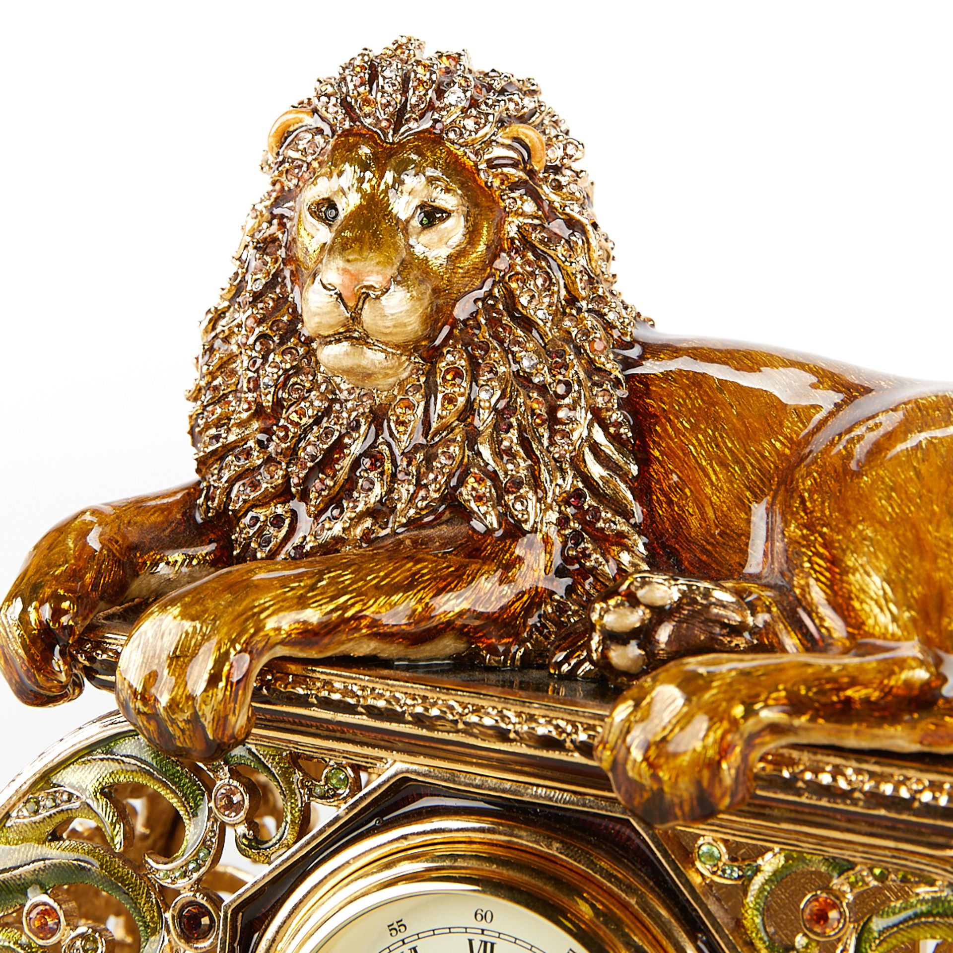 Jay Strongwater Lion Mantel Clock - Bild 2 aus 16