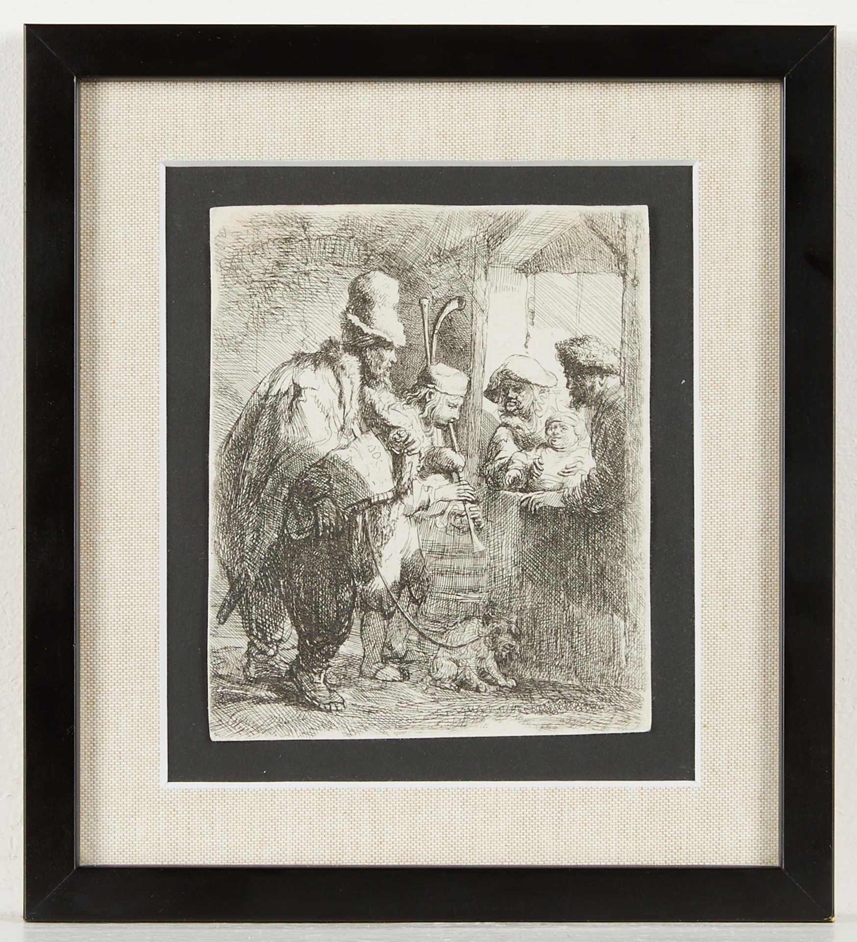 Rembrandt "Strolling Musicians" Etching 1635 - Bild 2 aus 5