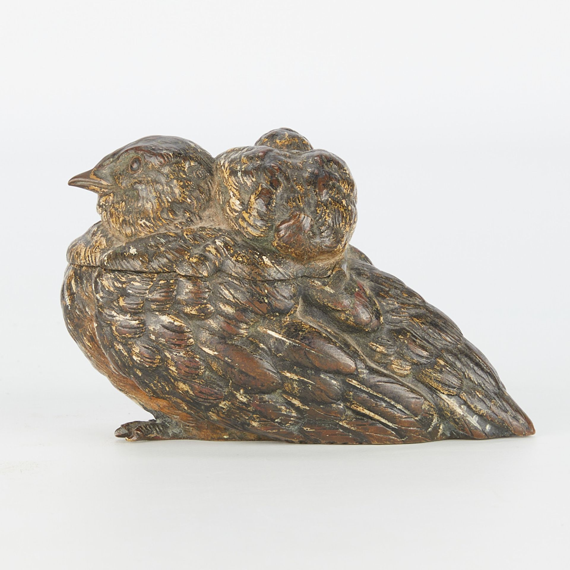 Geschutzt Franz Bergman Bronze Birds Inkwell - Bild 4 aus 10