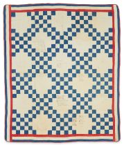 American Civil War Era Irish Chain Name Quilt