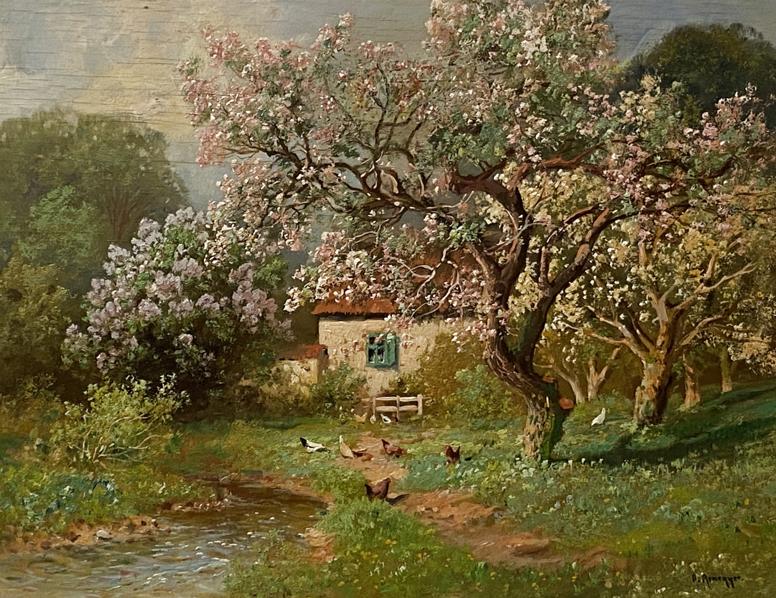 Alois Arnegger, Frühlingsblüte am Bauernhaus