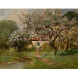 Alois Arnegger, Frühlingsblüte am Bauernhaus