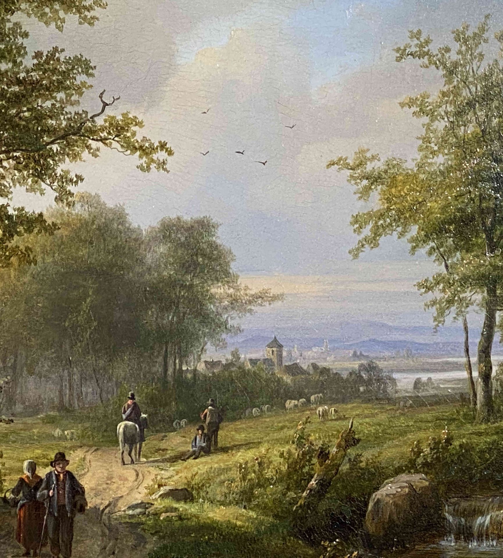 Johann Bernhard Klombeck, Ideale Landschaft mit Spazierenden - Image 3 of 6