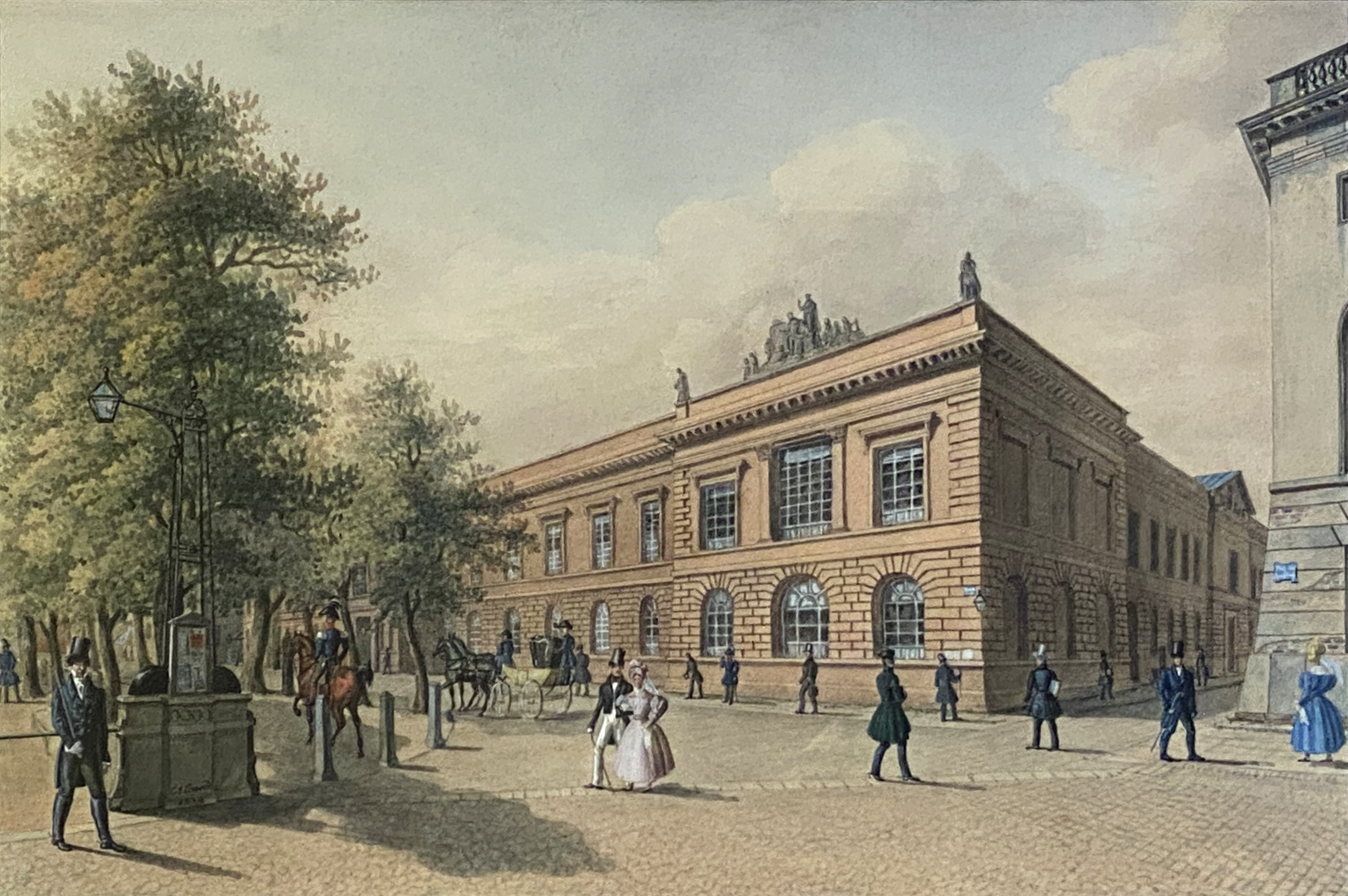 Carl Emanuel Conrad, Berlin „Unter den Linden“ - Blick auf den Königlichen Marstall, Sitz de