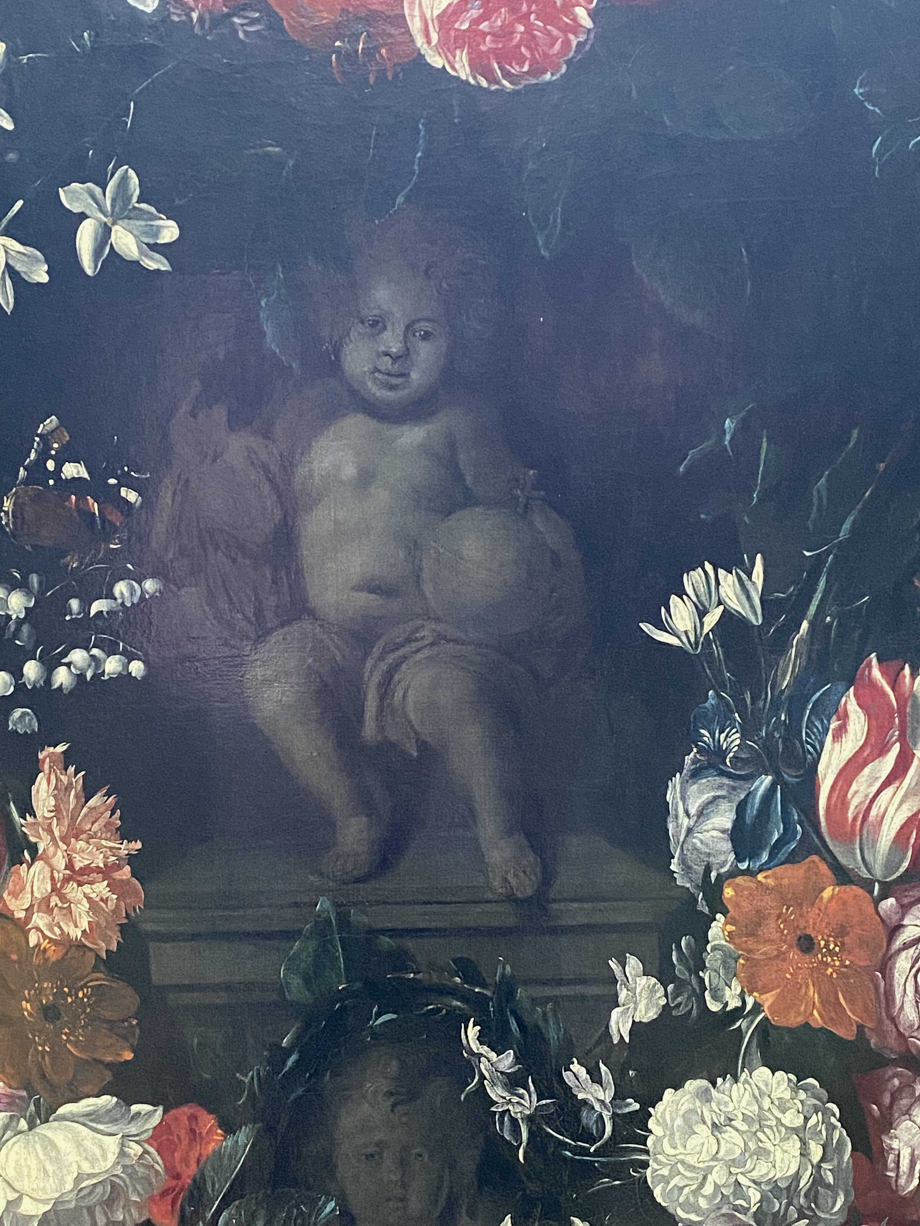 Jan Philip van Thielen, Prachtvolles Blumenstilleben mit Christus als Salvator Mundi - Image 3 of 4
