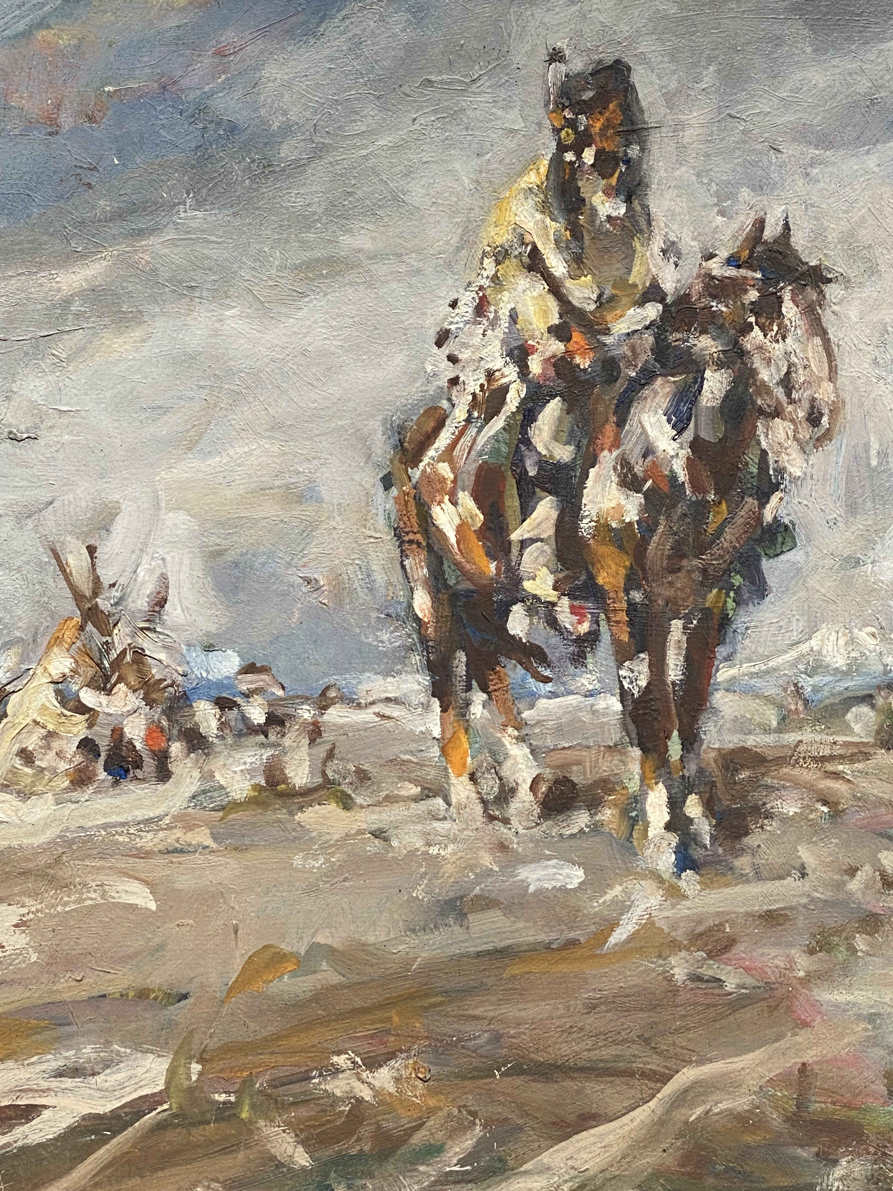 Julius Seyler, Zwei spähende Schwarzfuß-Indianer zu Pferd - Image 3 of 4