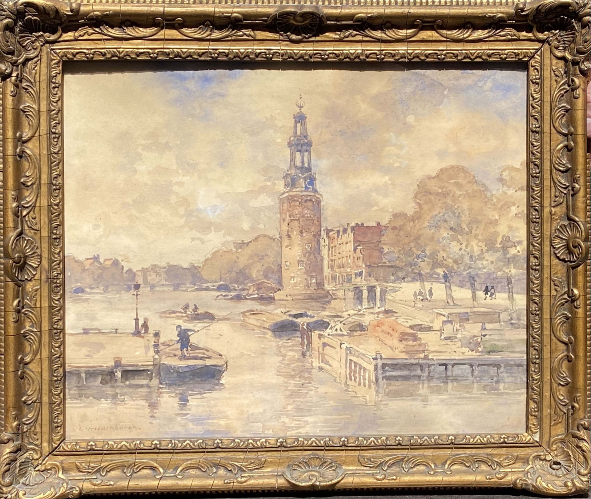 Cornelis Vreedenburgh, Das Montelbaanstoren in Amsterdam - Bild 2 aus 4