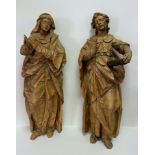 Zwei Heiligenskulpturen: Maria und Johannes