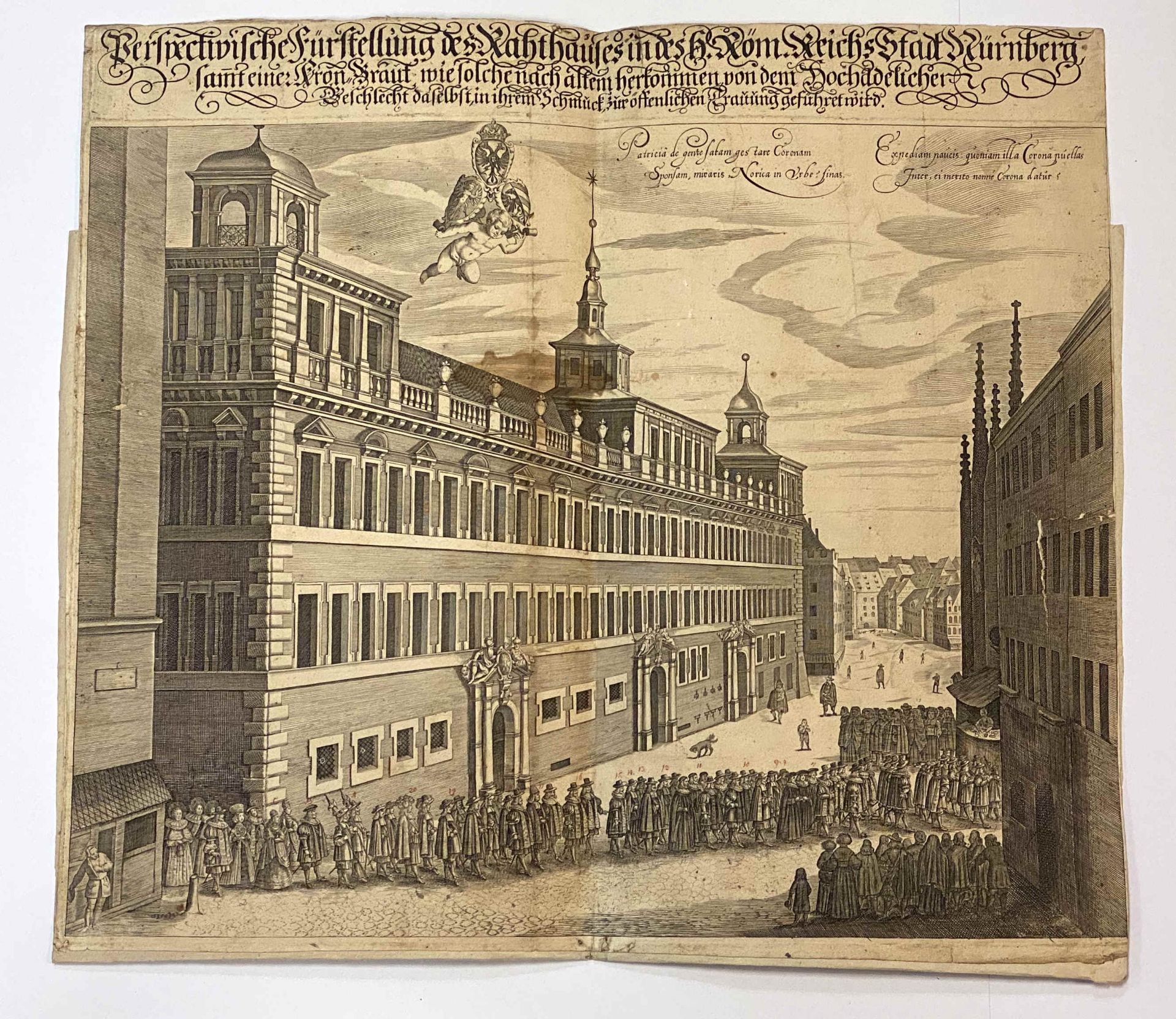 Kupferstich einer Hochzeitsgesellschaft Nürnberg 1672 - Bild 2 aus 3