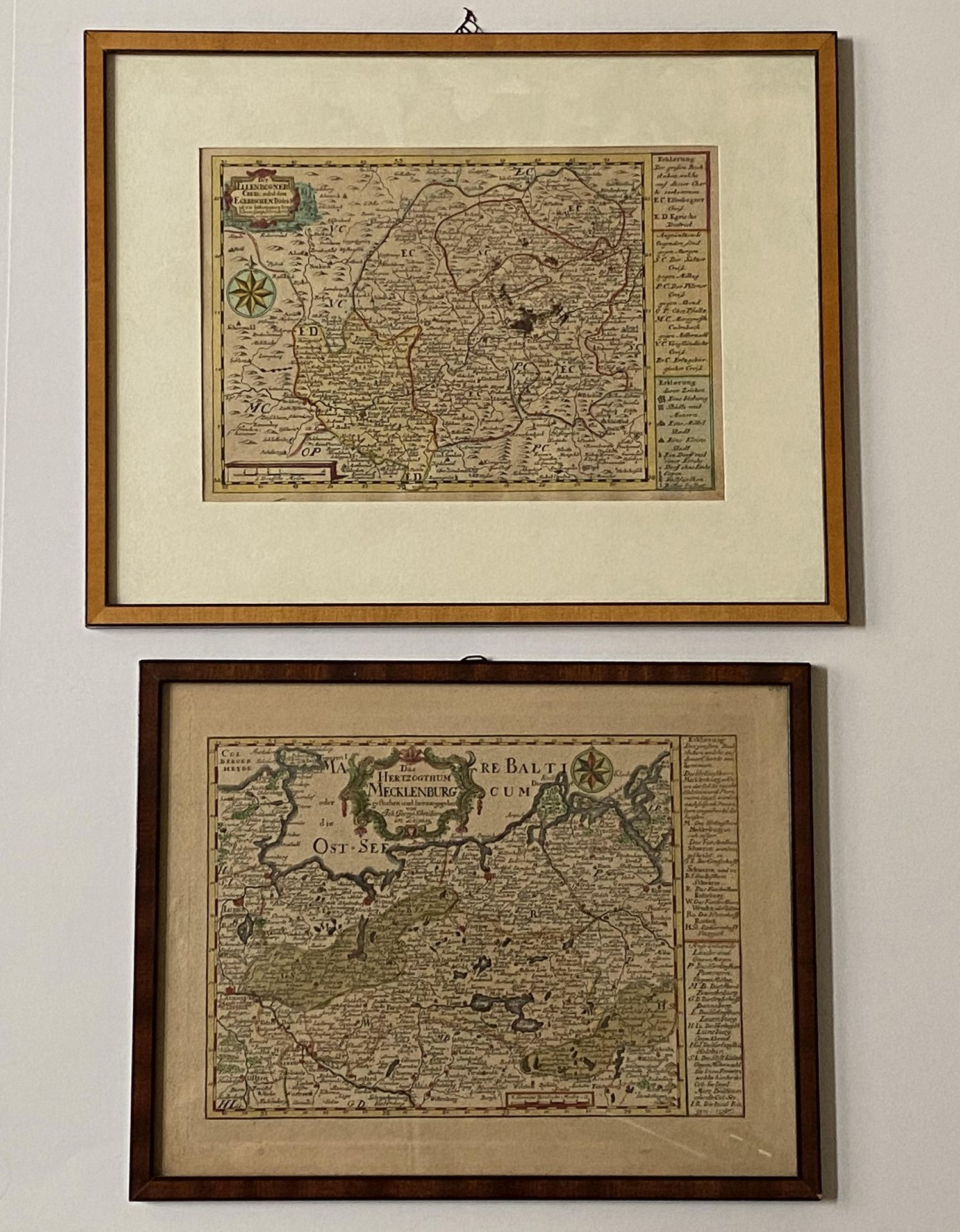 Zwei barocke Kupferstich-Landkarten