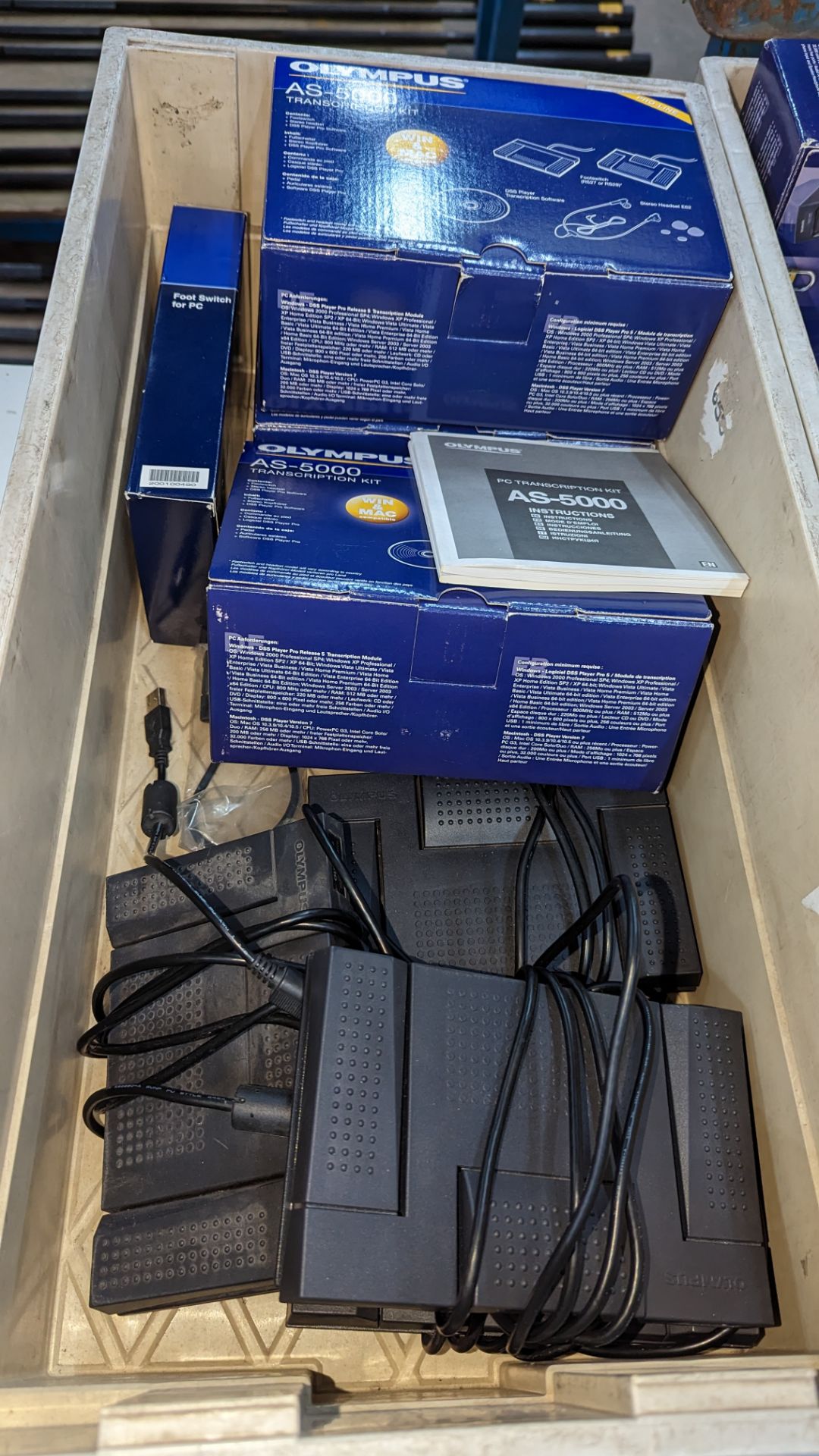 Olympus Pro dictation equipment - this lot includes four foot pedals plus a quantity of boxes, cable - Image 2 of 4