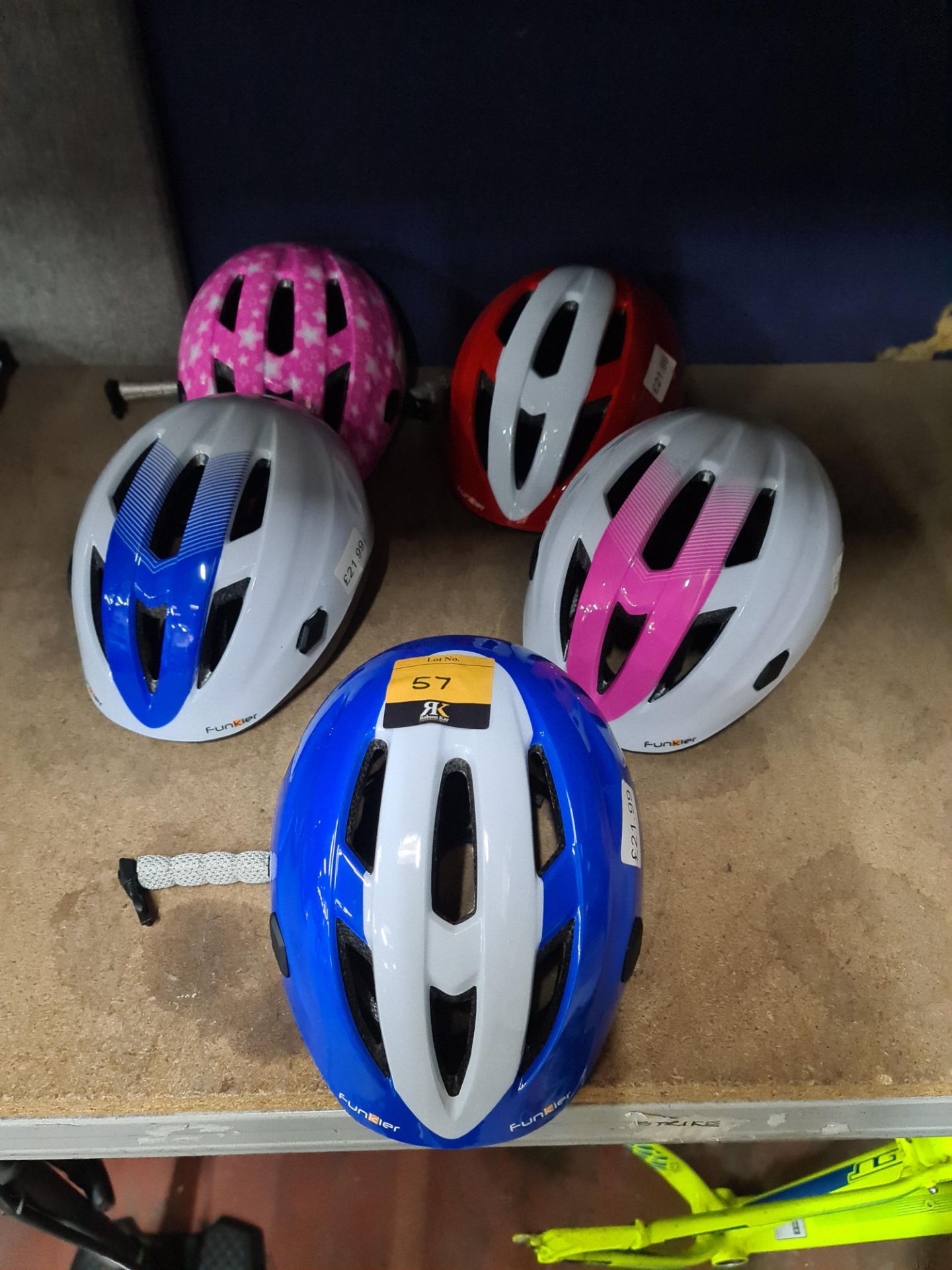 5 off Funkier bicycle helmets - all size XS, all unboxed