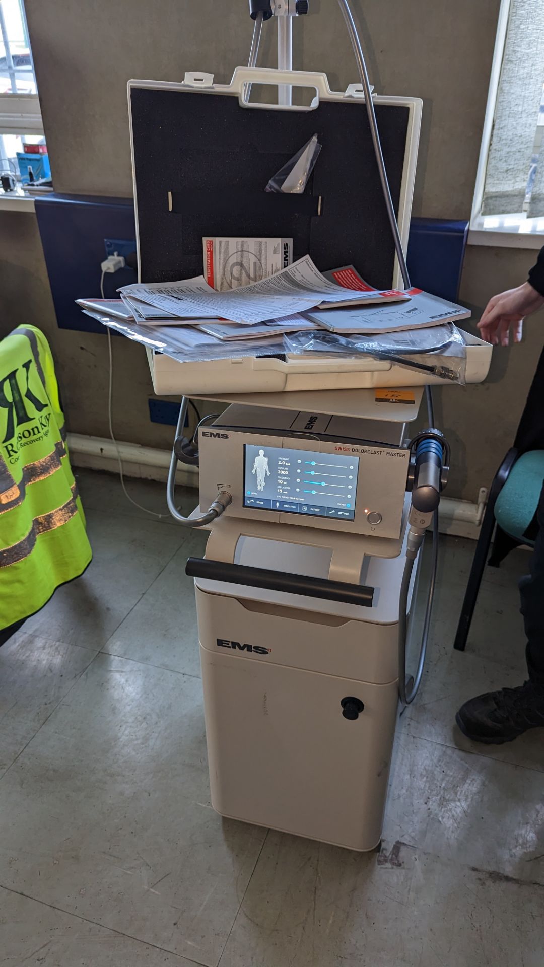 EMS Medical Swiss Dolorclast Master Shockwave system. This machine was purchased new in 2019 subjec