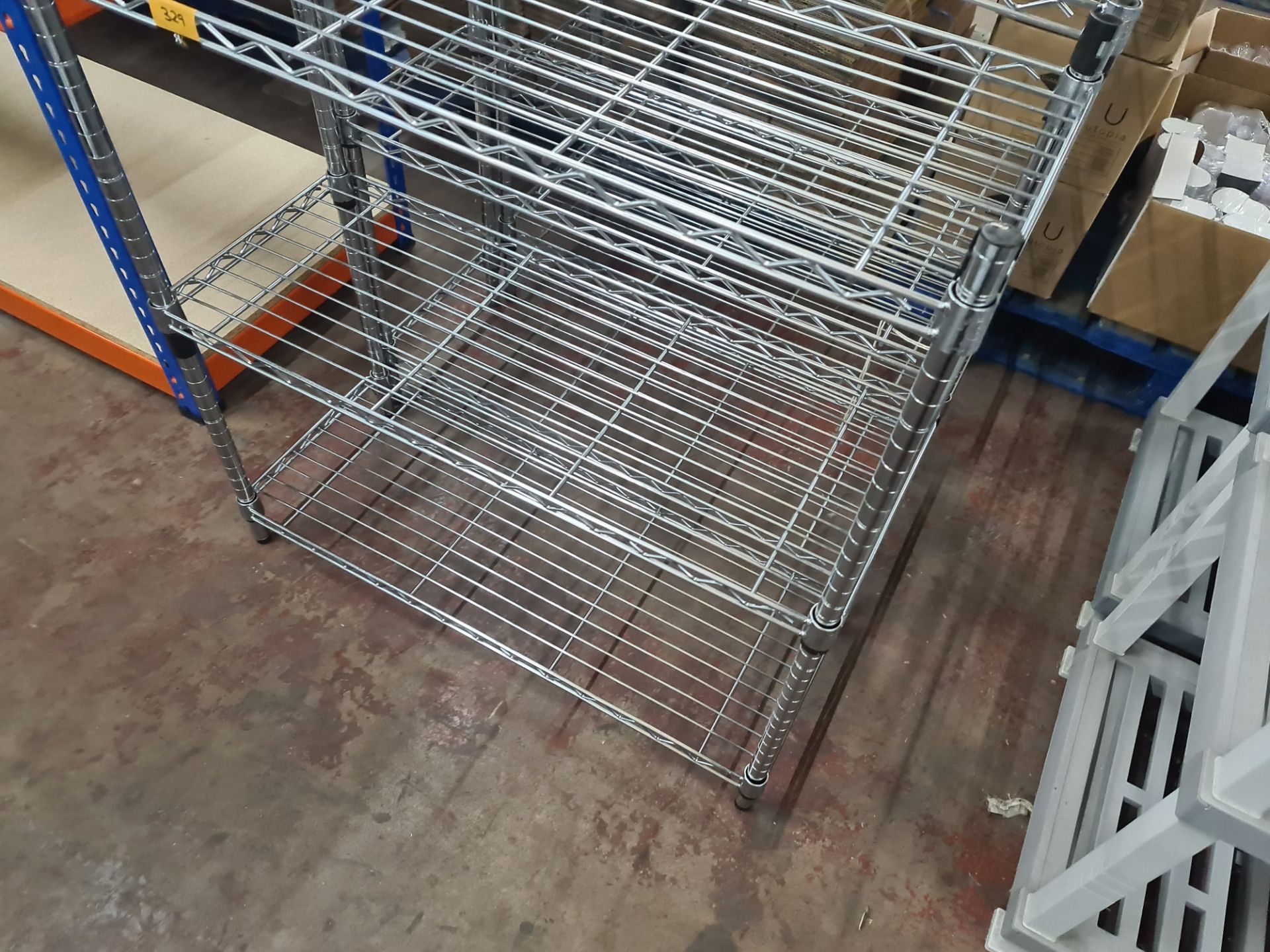 3 off assorted chrome wire shelving units - Image 3 of 5