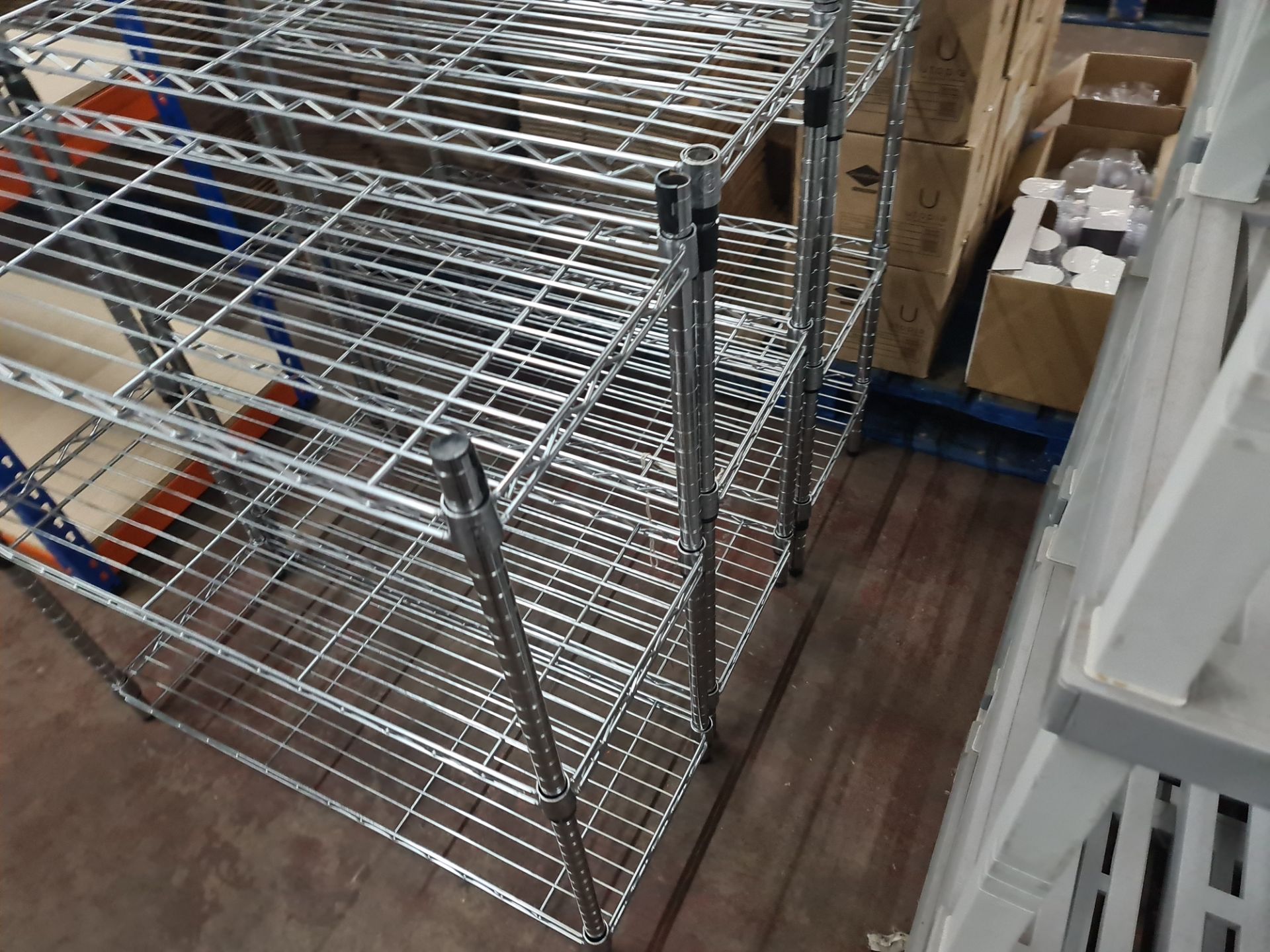 3 off assorted chrome wire shelving units - Image 5 of 5