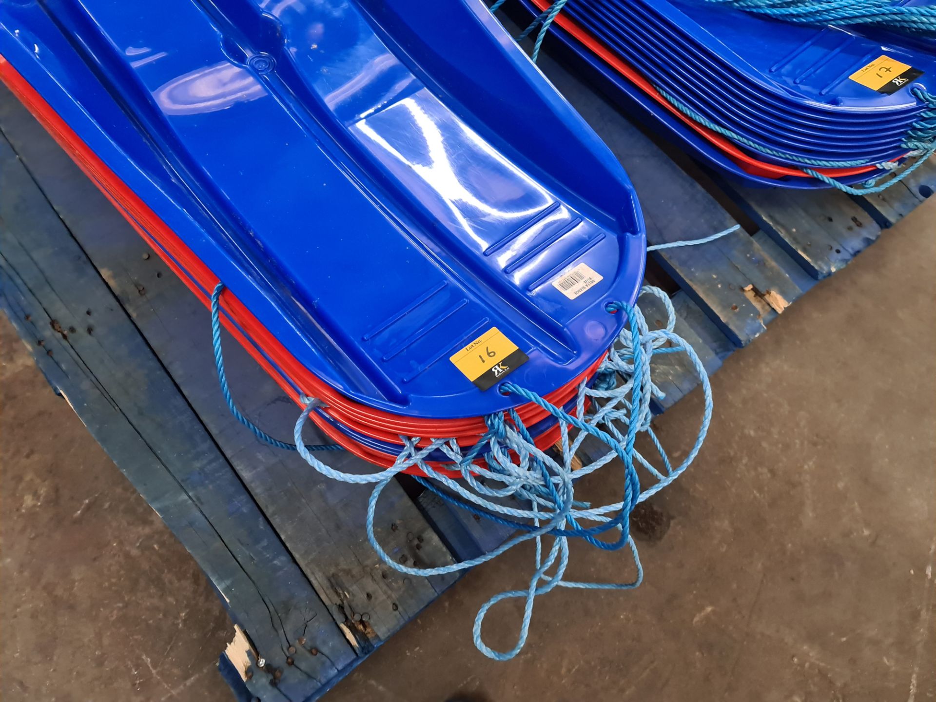 10 off Delta sledges - mixed lot of blue and red. NB - damage has been spotted to one sledge - Image 5 of 5