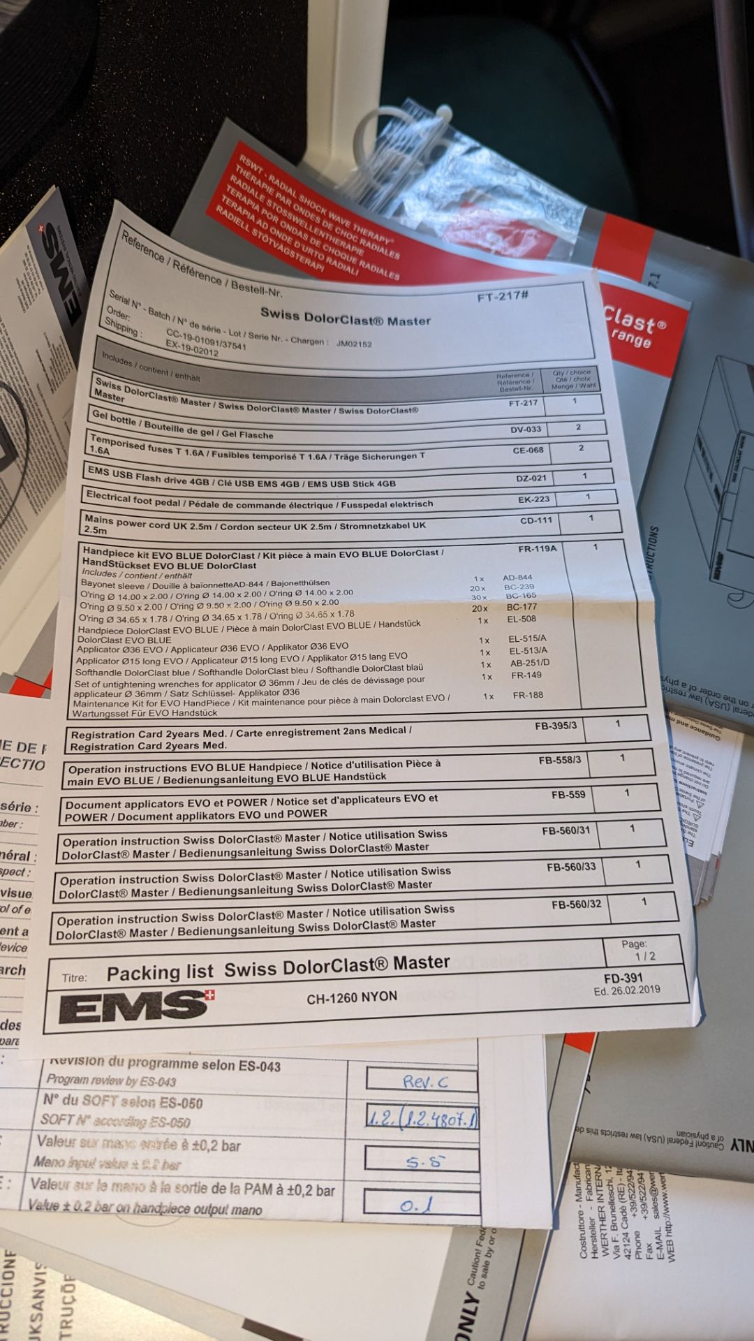 EMS Medical Swiss Dolorclast Master Shockwave system. This machine was purchased new in 2019 subjec - Bild 30 aus 30