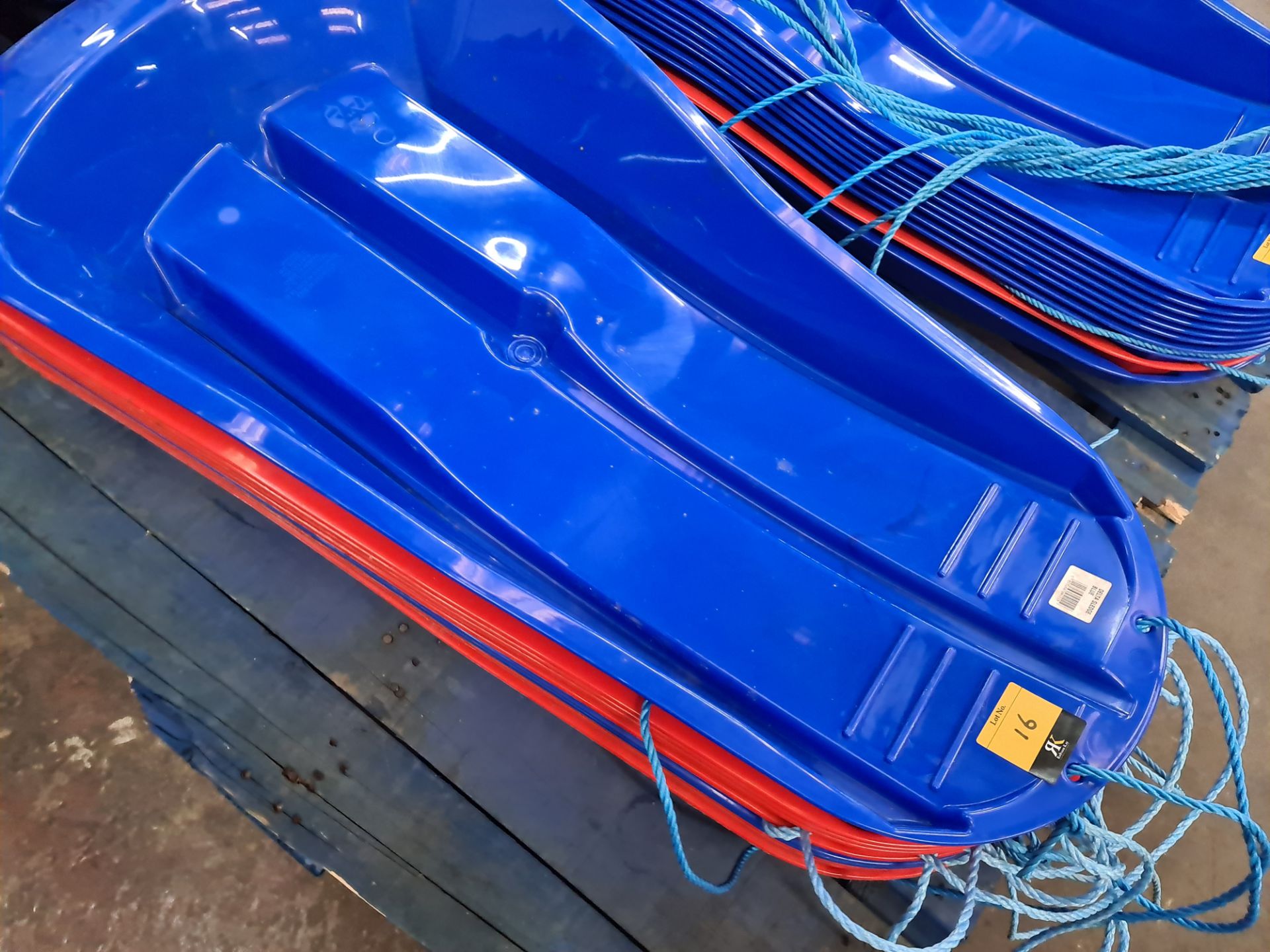 10 off Delta sledges - mixed lot of blue and red. NB - damage has been spotted to one sledge - Image 4 of 5