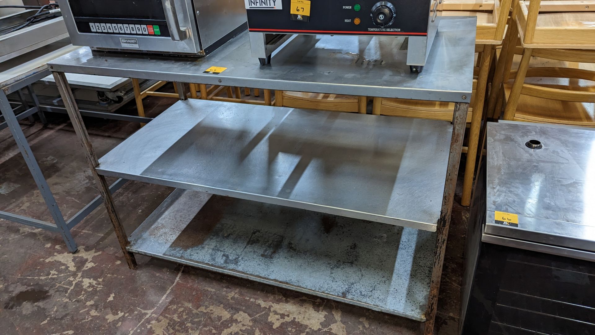 Stainless steel triple tier table
