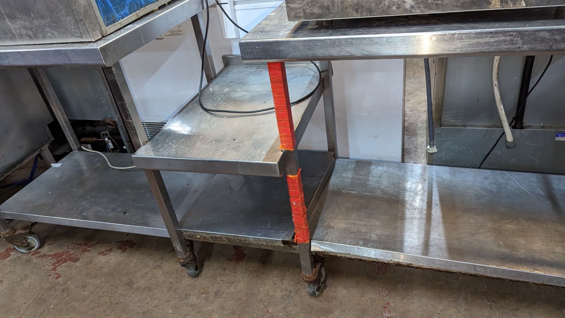 Very large mobile stainless steel multi-tier trolley/shelving unit with max overall dimensions of ap - Image 4 of 6