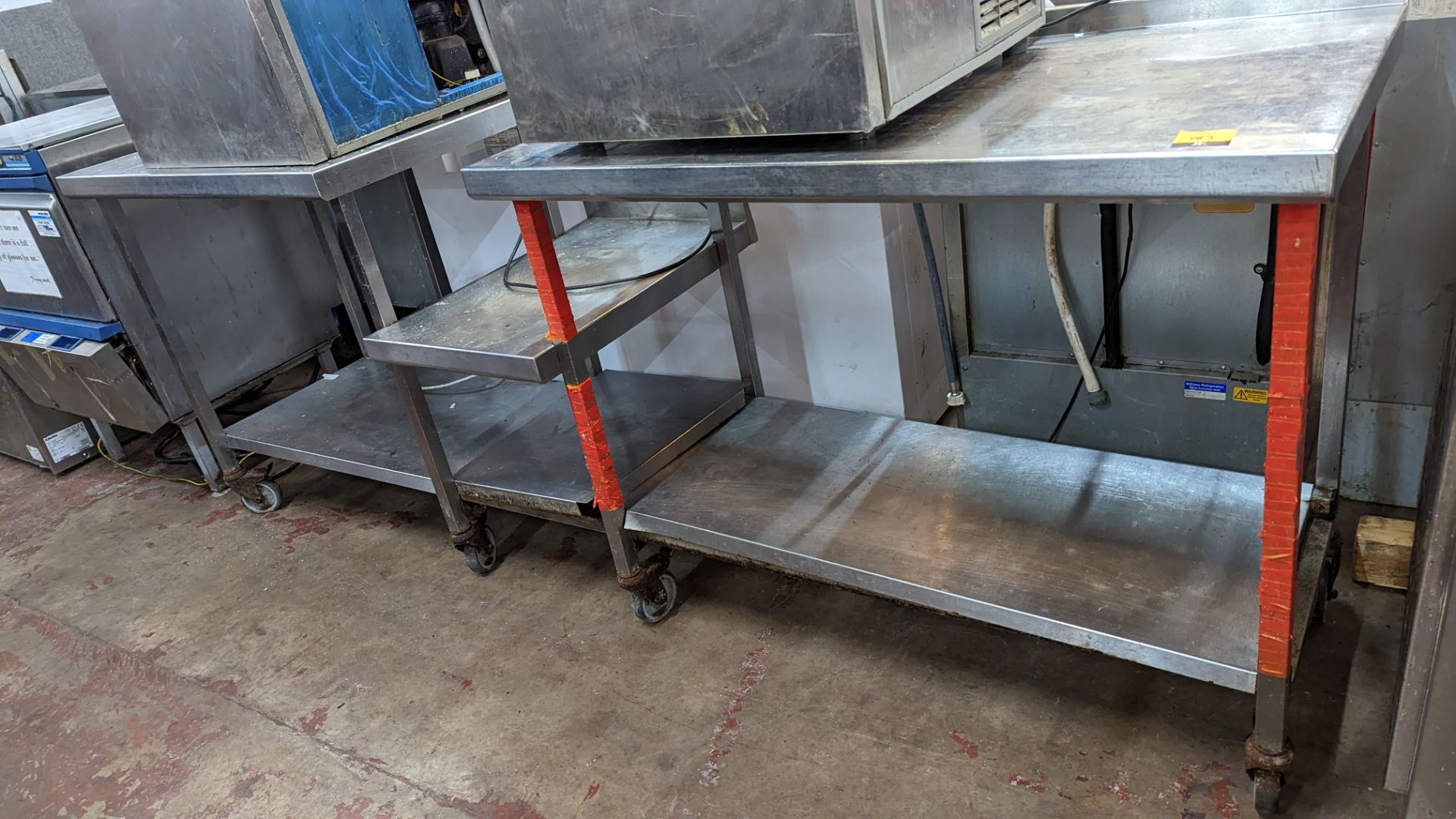 Very large mobile stainless steel multi-tier trolley/shelving unit with max overall dimensions of ap - Image 2 of 6