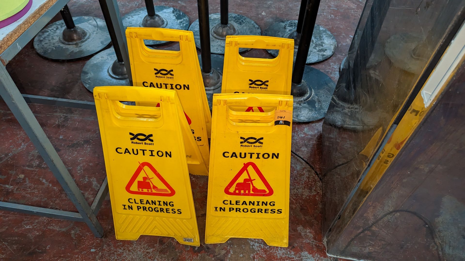 4 off Cleaning In Progress signs