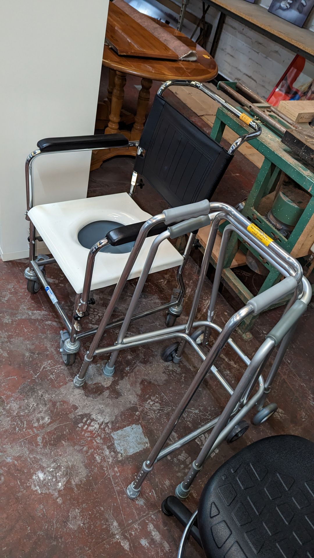 Mobile commode chair plus 2 mobile walking frames - Image 6 of 6