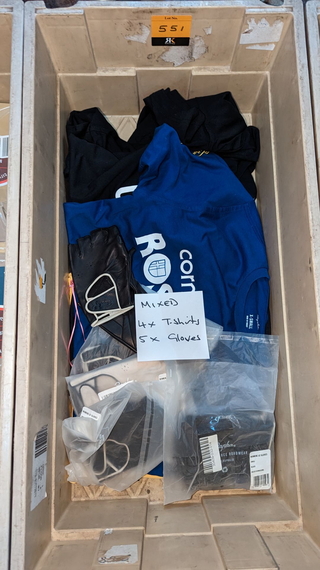 Mixed lot of Rapha Cycling ladies items comprising 5 pairs of gloves & 4 t-shirts - crate excluded - Image 2 of 6